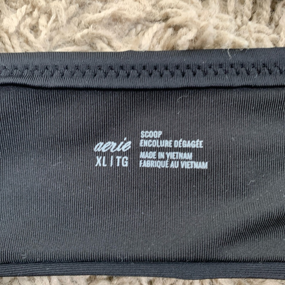 Aerie scoop neck size XL black wrap bikini swimsuit top - Picture 4 of 5